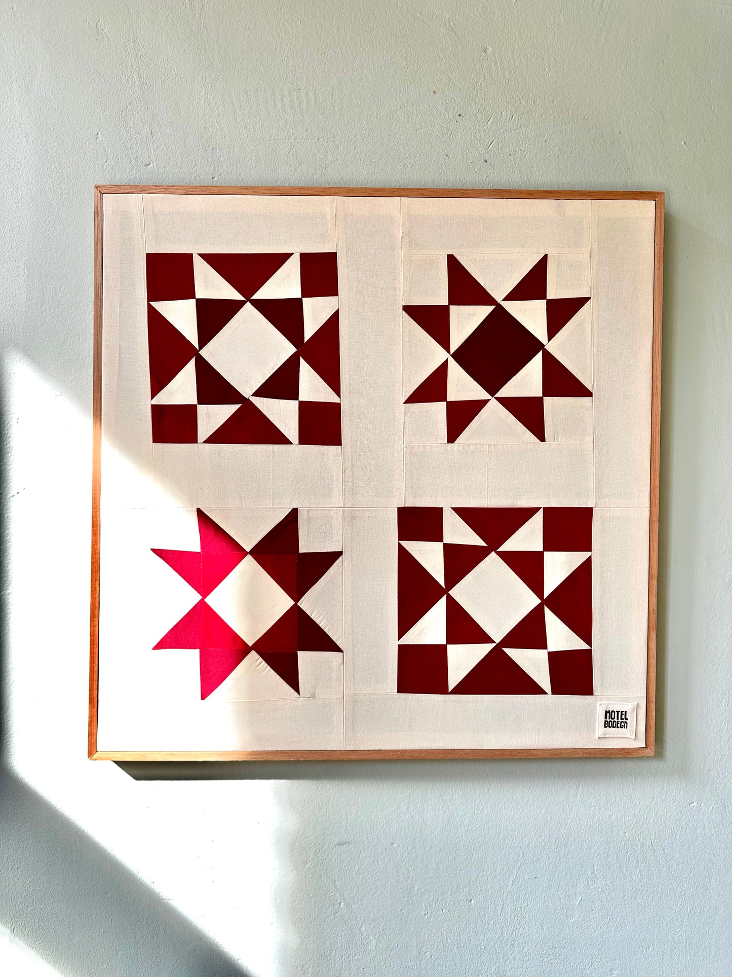 Geometric Quilted Artwork in Hand Made Frame