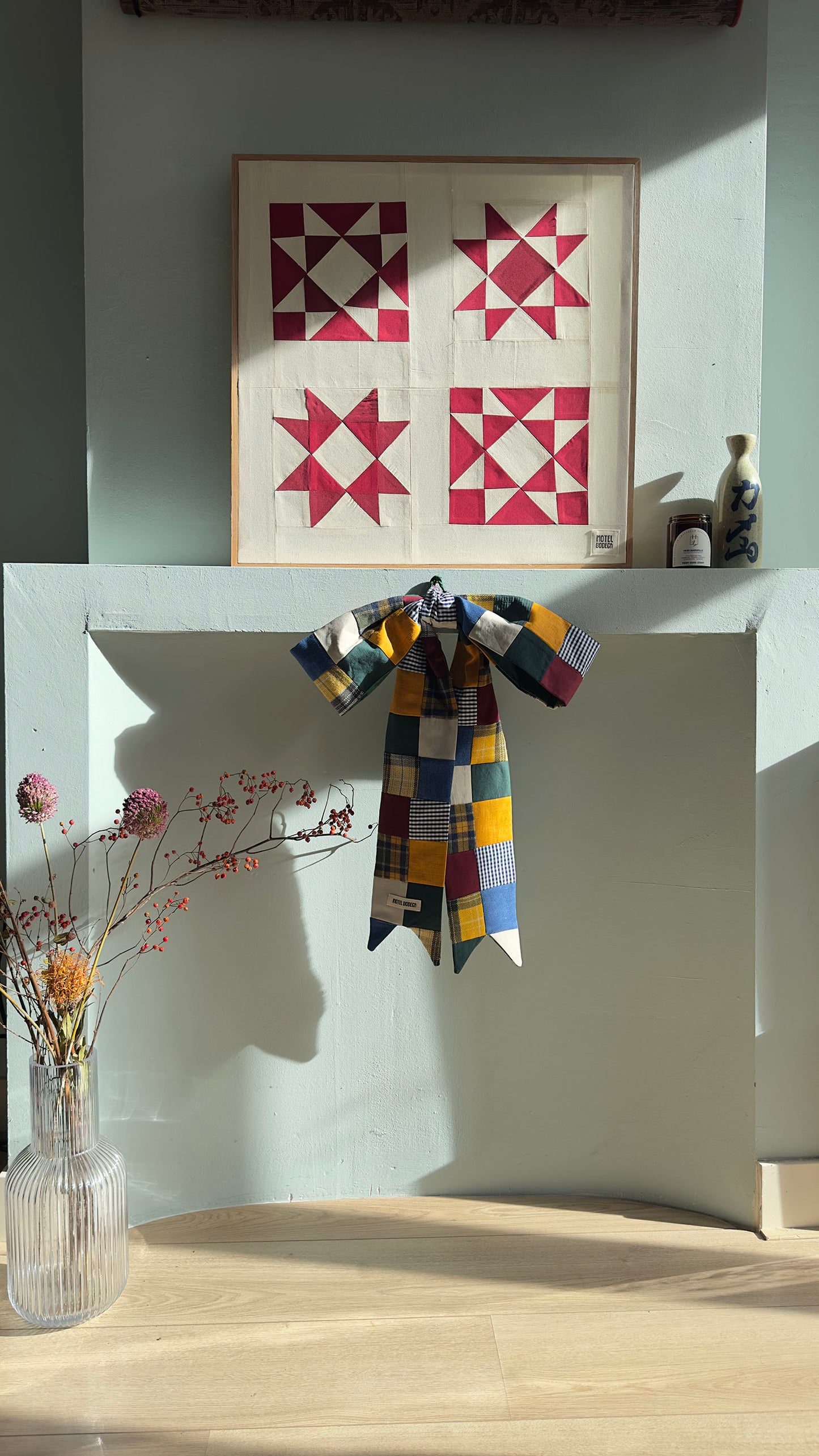 Festive Bow: Burgundy, Yellow, Blue