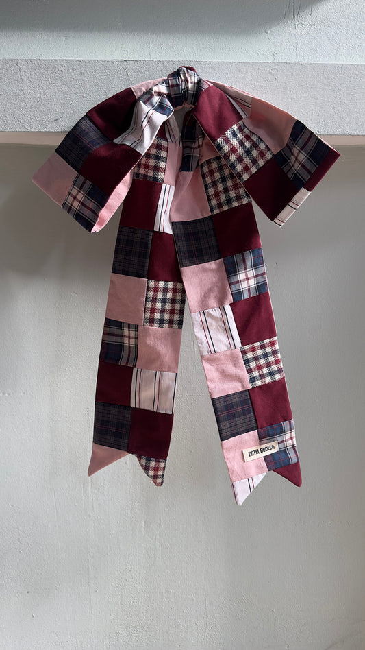 Festive Bow: Burgundy, Navy, Ecru