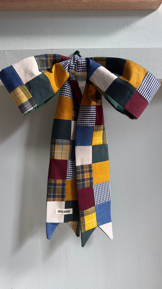 Festive Bow: Burgundy, Yellow, Blue