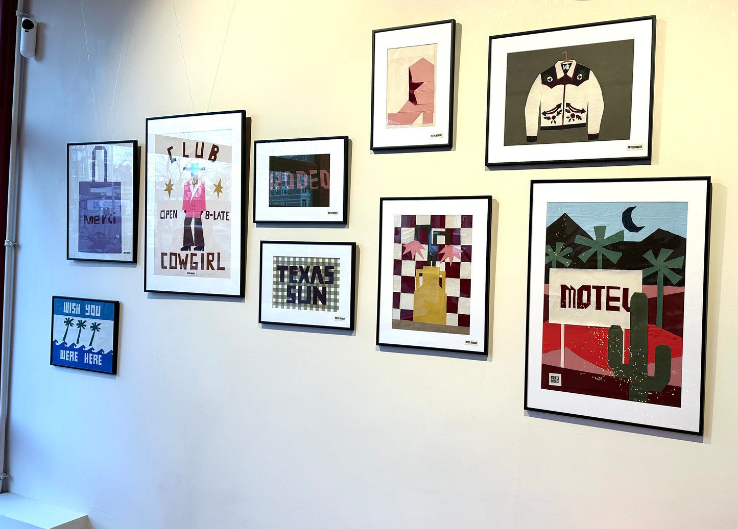 Texas Sun Collage Artwork in Frame