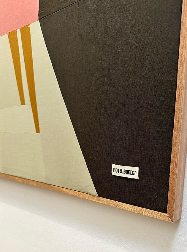 Coffee With A View Original Quilted Triptych in Handmade Frame