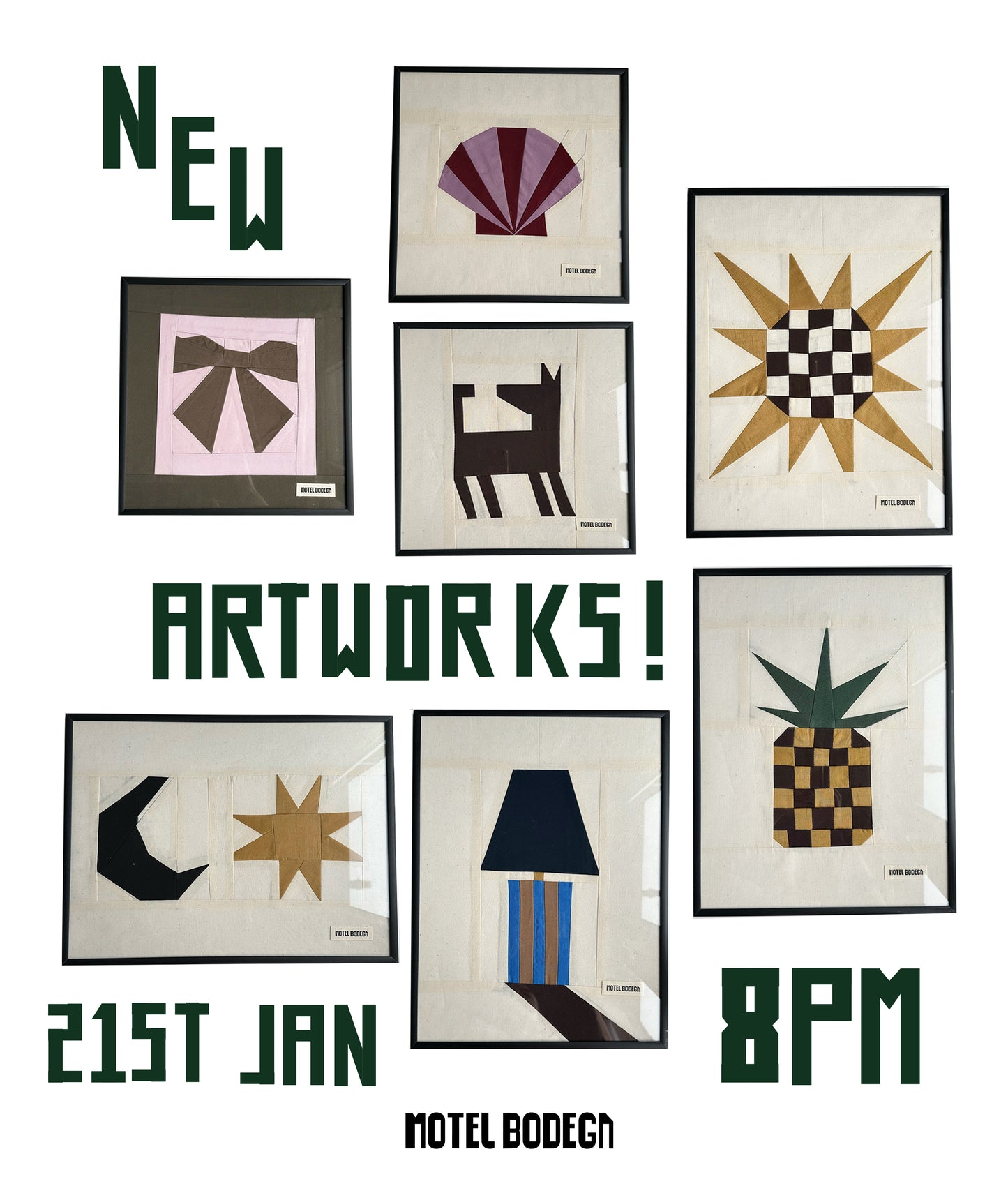 Pineapple 1 Original Quilted Artwork in Frame