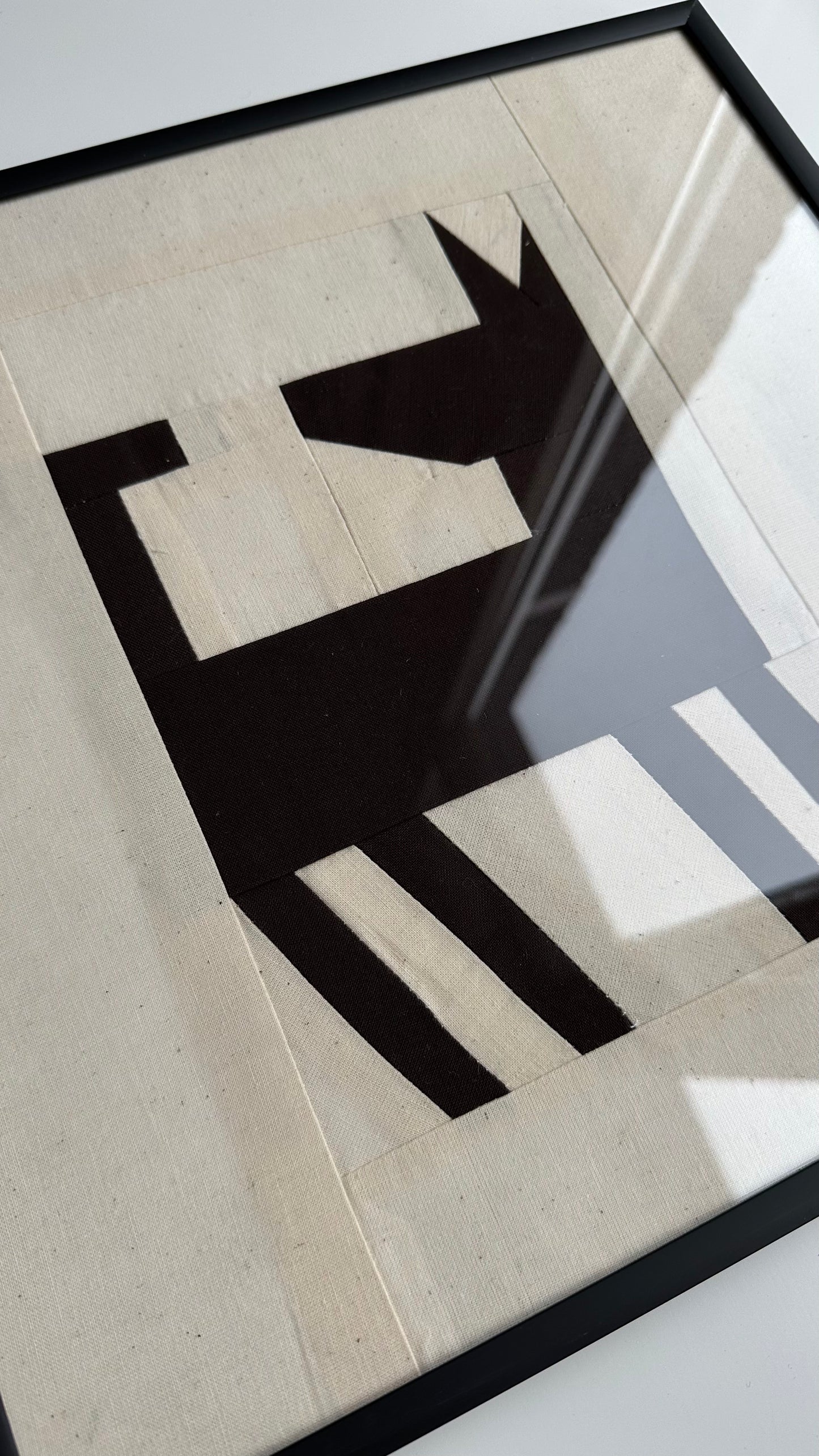 Dog Original Quilted Artwork in Frame