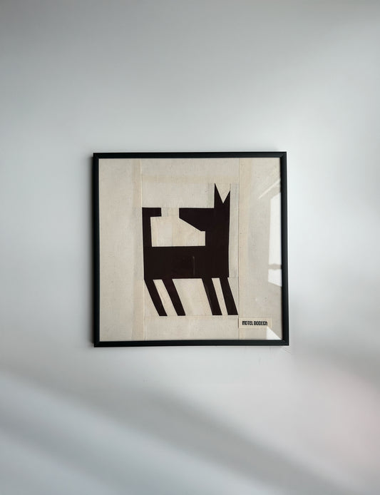 Dog Original Quilted Artwork in Frame