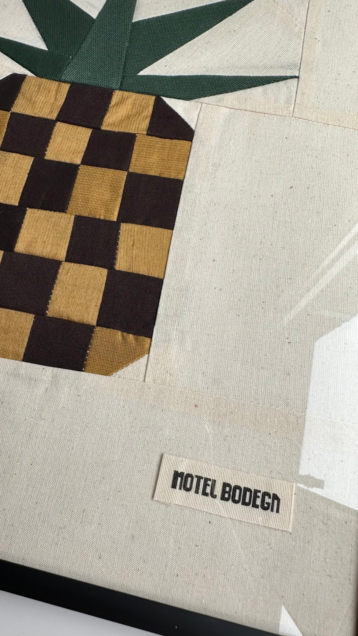 Pineapple 2 Original Quilted Artwork in Frame