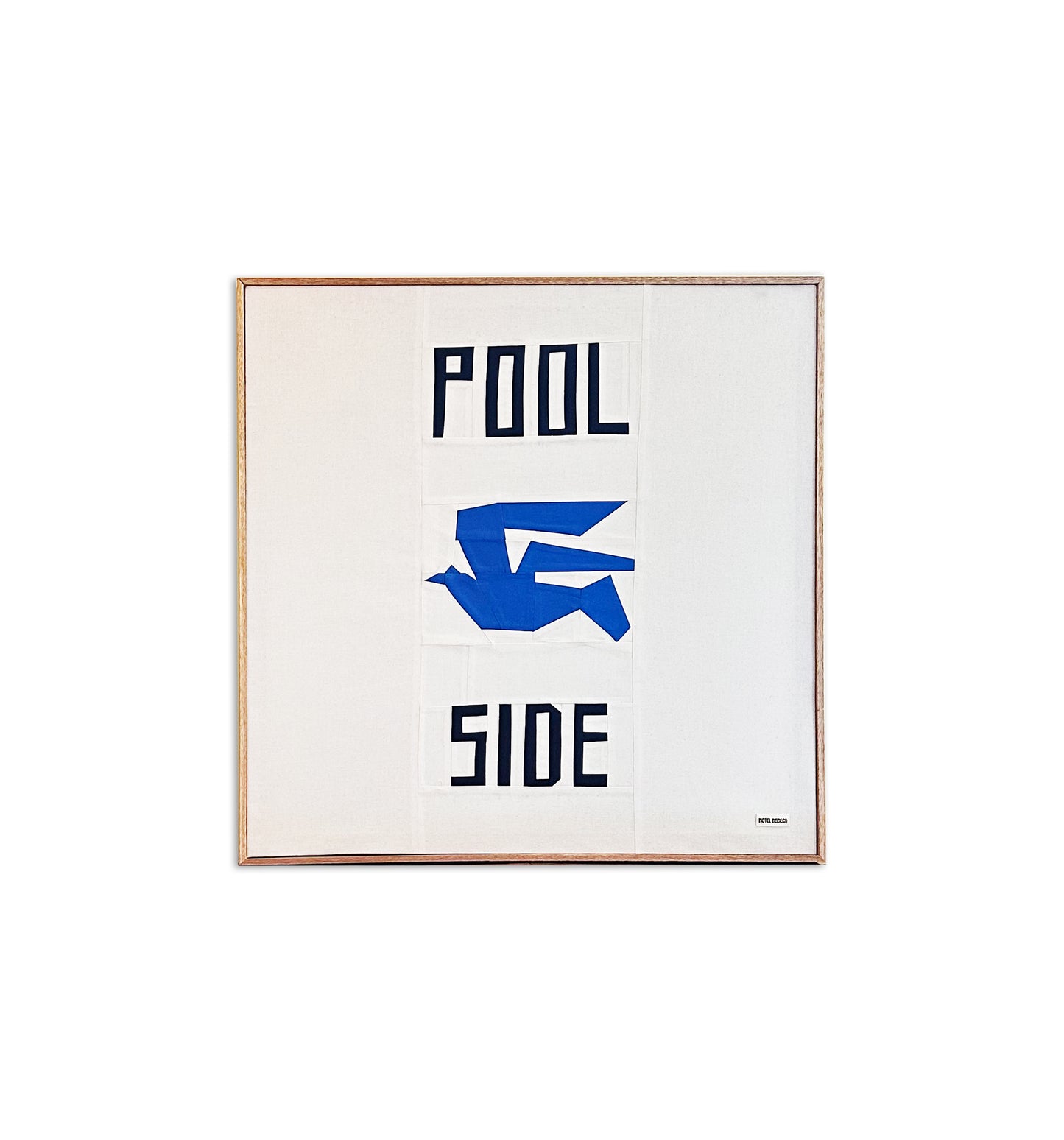 Poolside Original Quilted Artwork in Handmade Frame