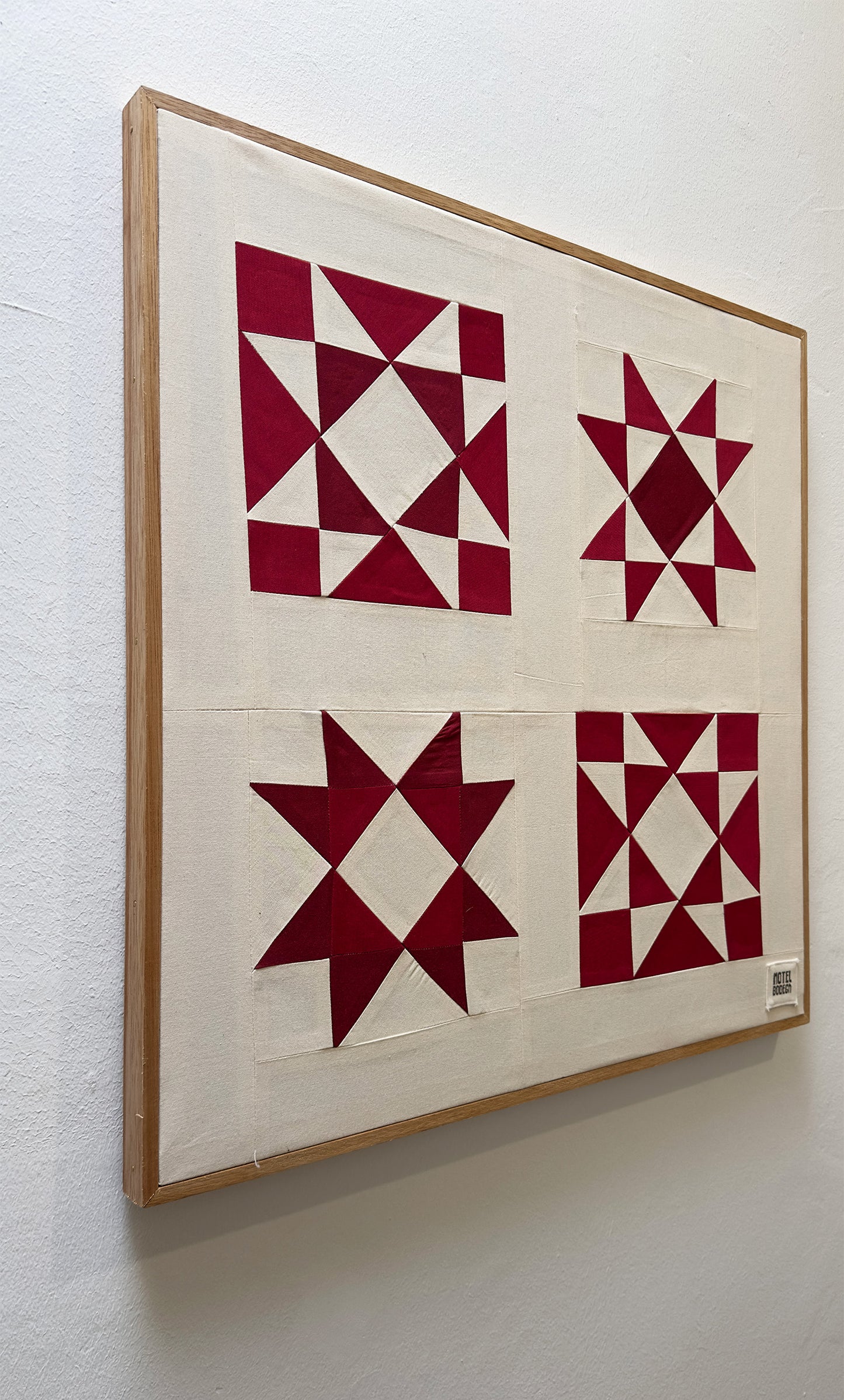 Red Quilted Stars Original Quilted Artwork