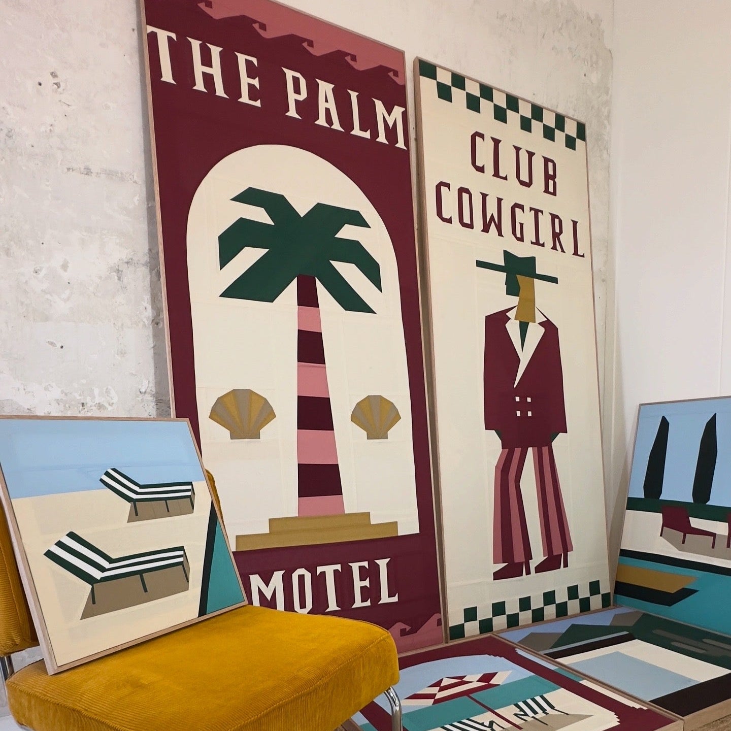 The Palm Motel Original Quilted Artwork