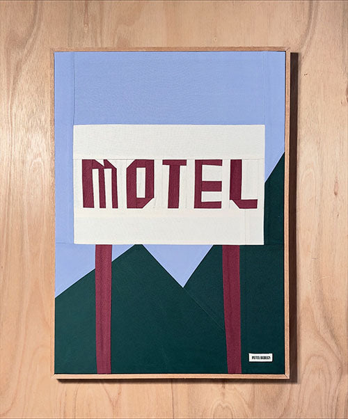 Motel Sign Original Quilted Artwork