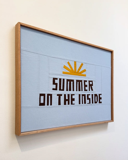 Summer On The Inside Original Quilted Artwork in Handmade Frame