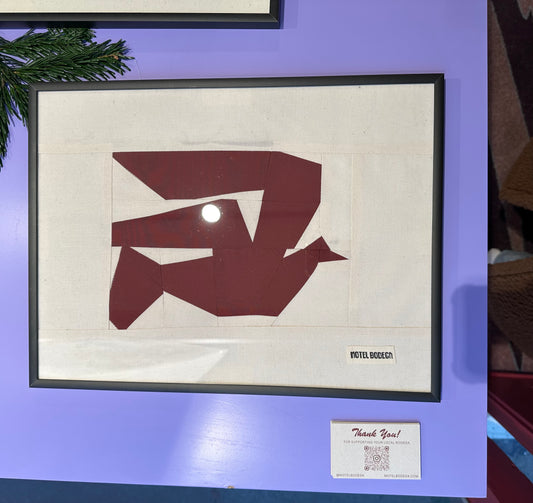Seabird Quilted Artwork in Frame: Burgundy