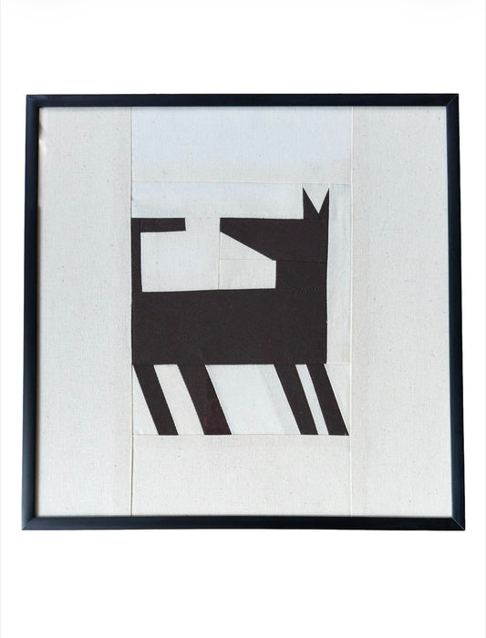 Dog Original Quilted Artwork in Frame