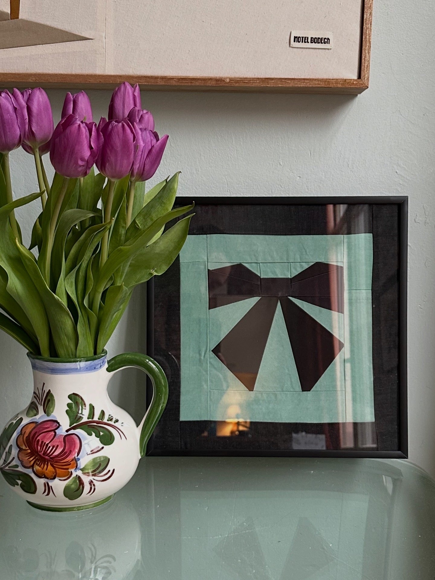 Bow Original Quilted Artwork in Frame