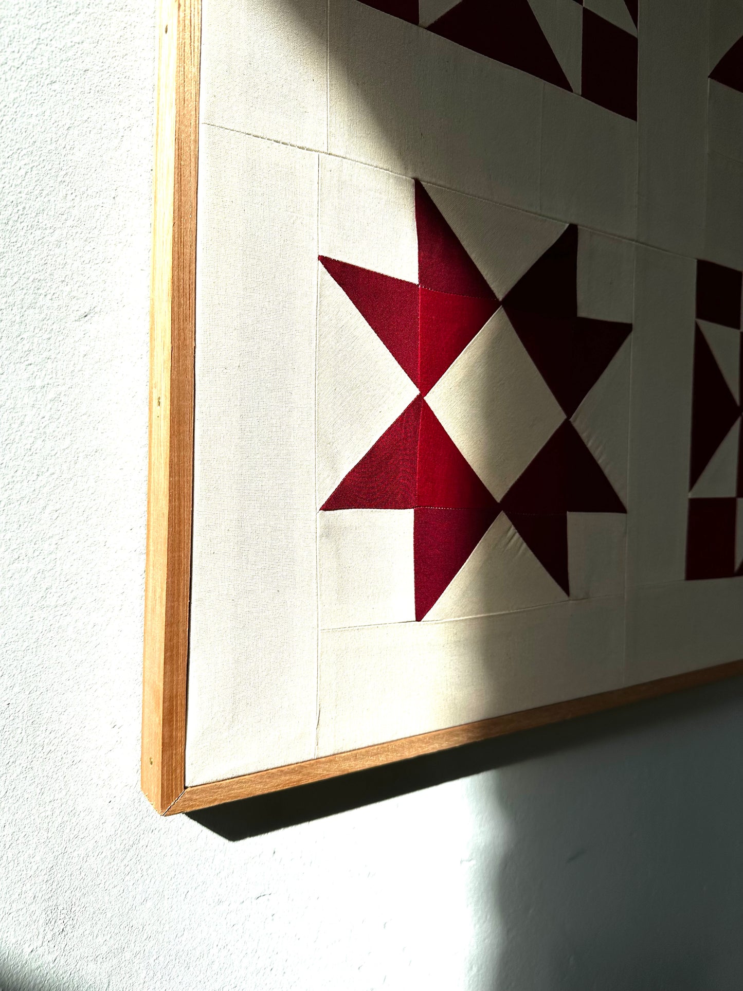 Geometric Quilted Artwork in Hand Made Frame