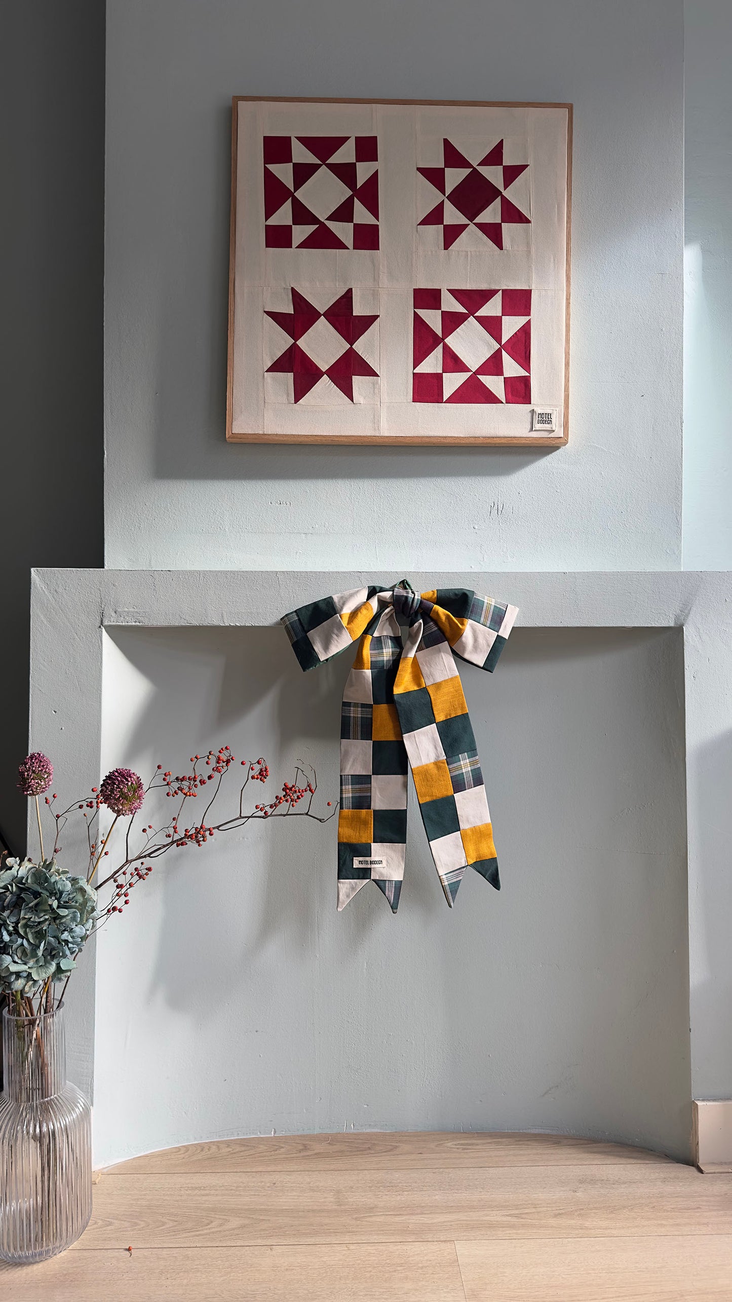 Festive Bow: Green, Yellow, Ecru