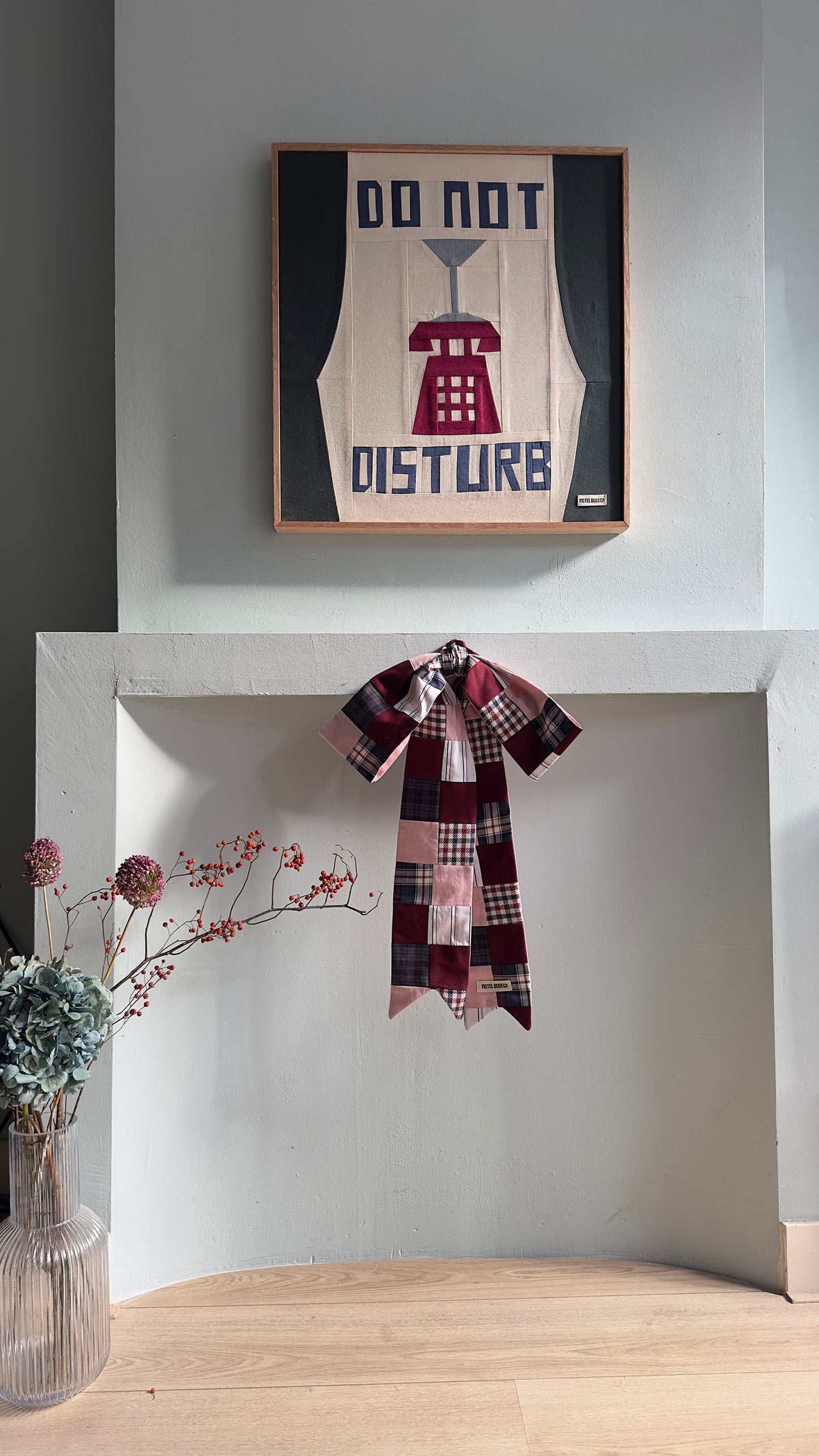 Festive Bow: Burgundy, Navy, Ecru