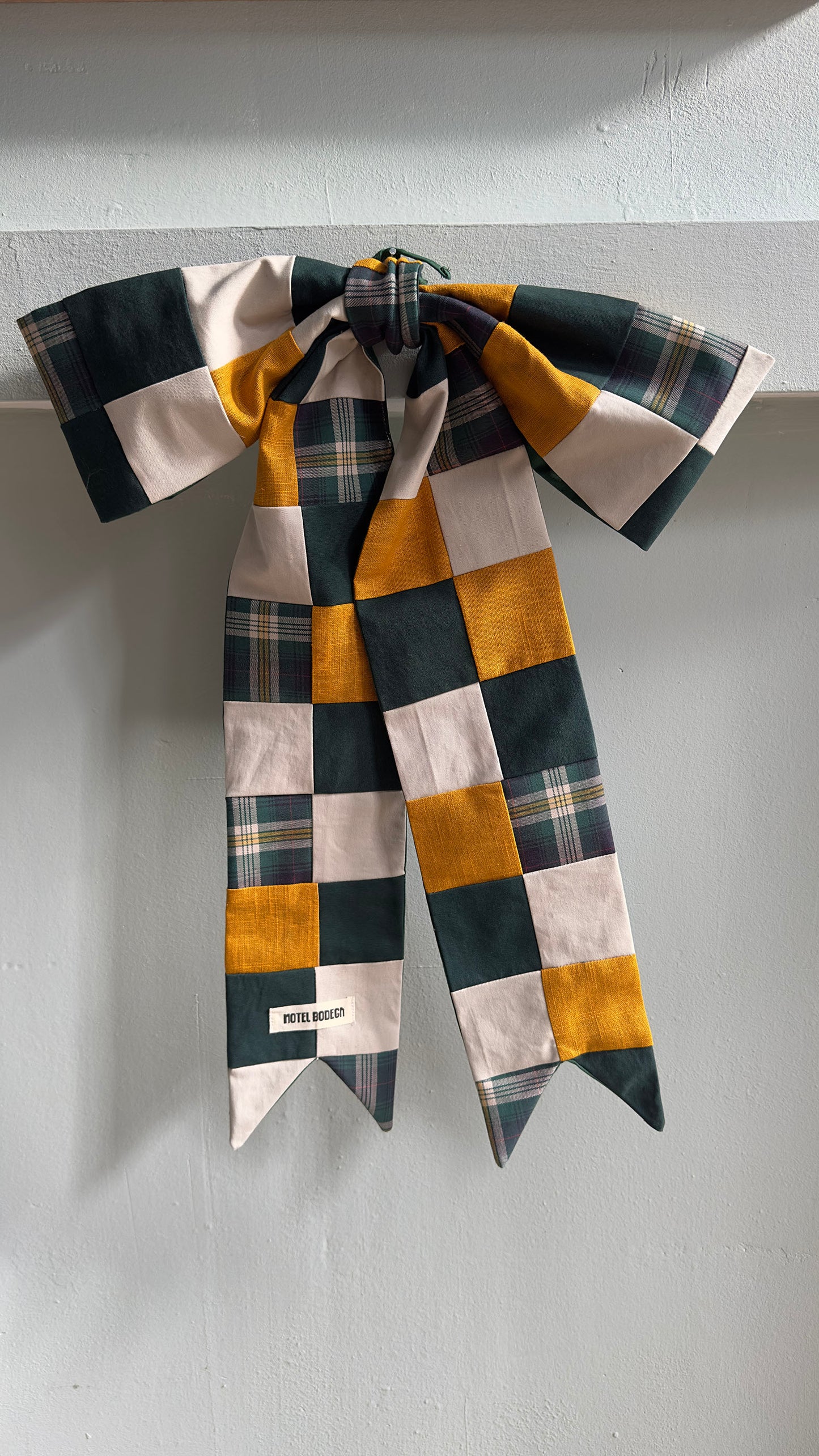 Festive Bow: Green, Yellow, Ecru