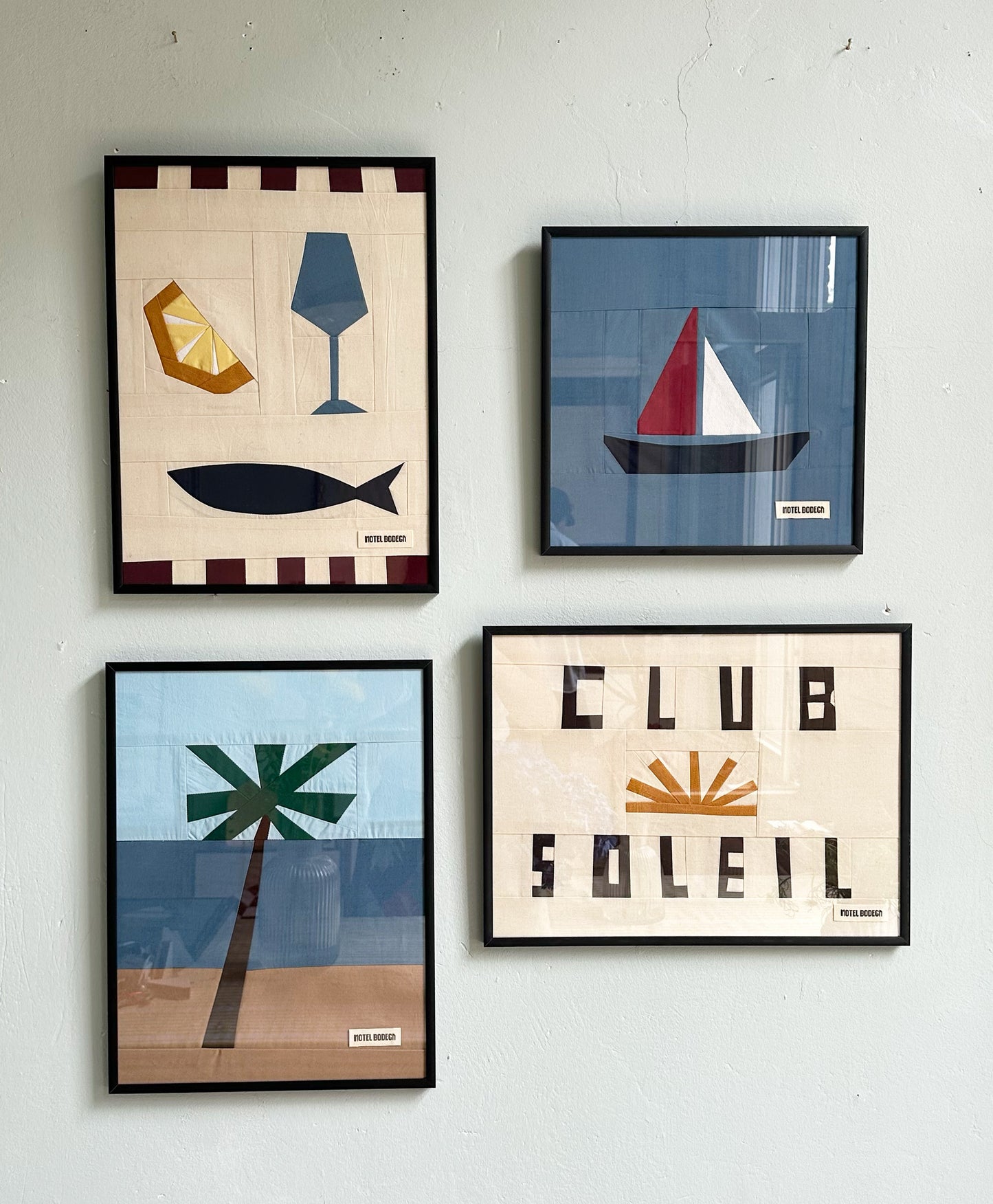Boat Original Quilted Artwork in Frame