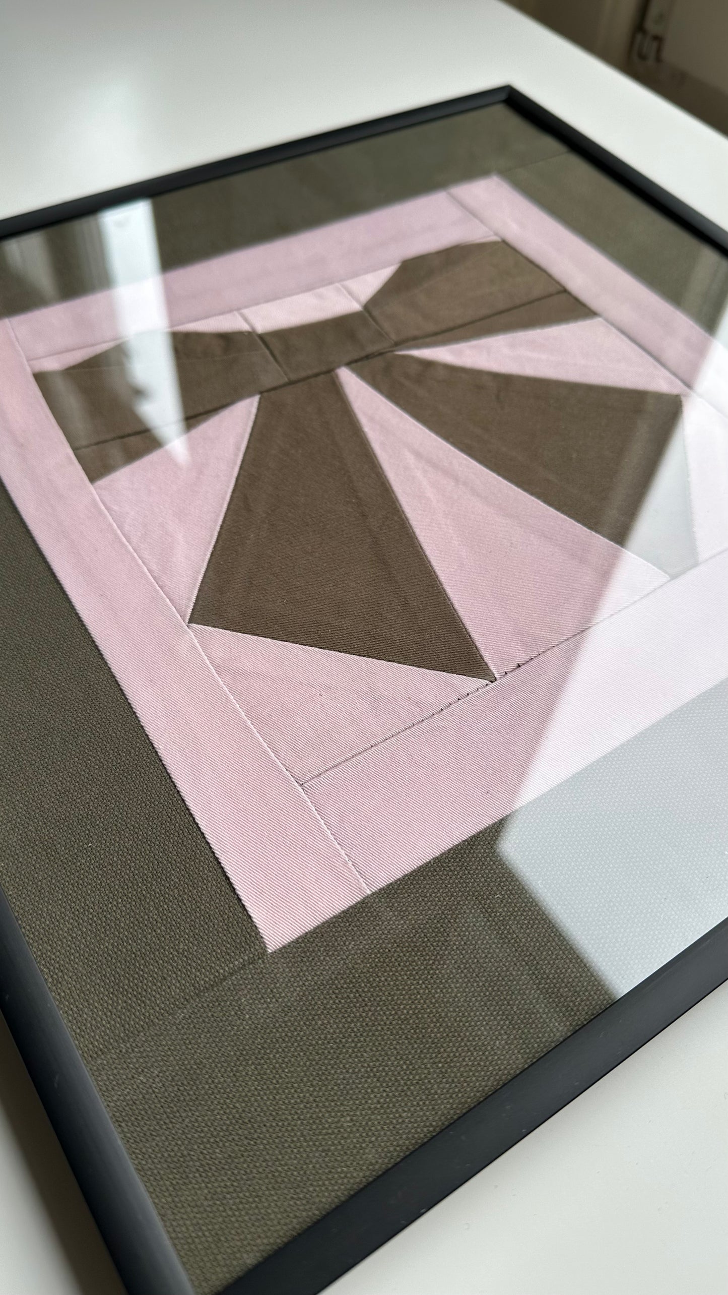 Bow Original Quilted Artwork in Frame