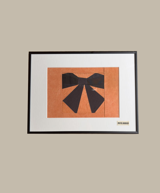 Bow Quilted Artwork in Frame: Orange