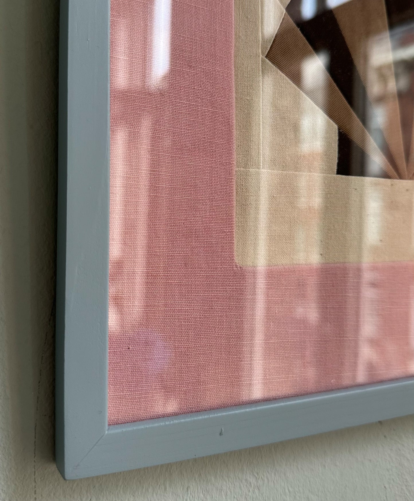 Shell Original Quilted Artwork in Frame: Brown & Pink