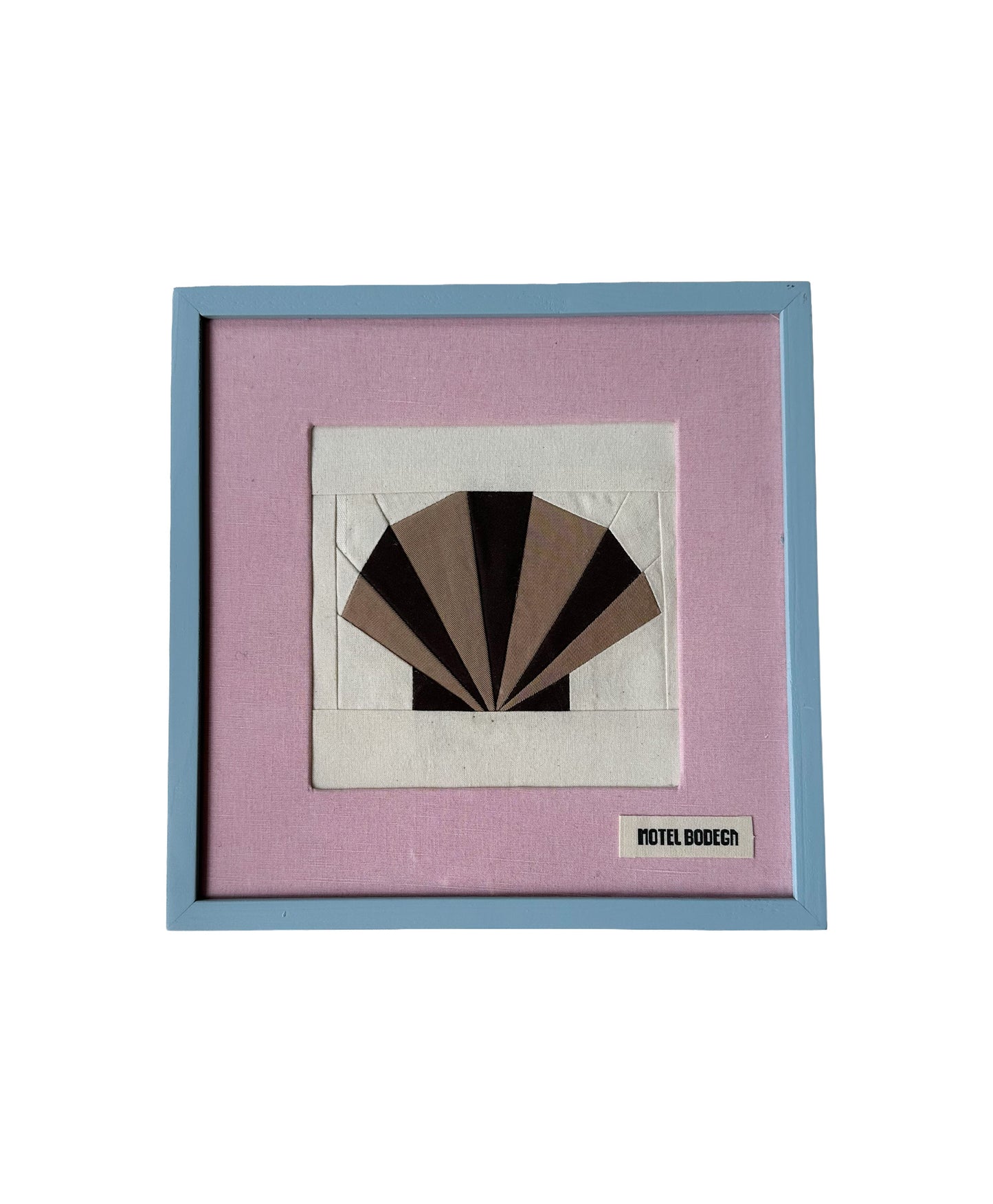 Shell Original Quilted Artwork in Frame: Brown & Pink