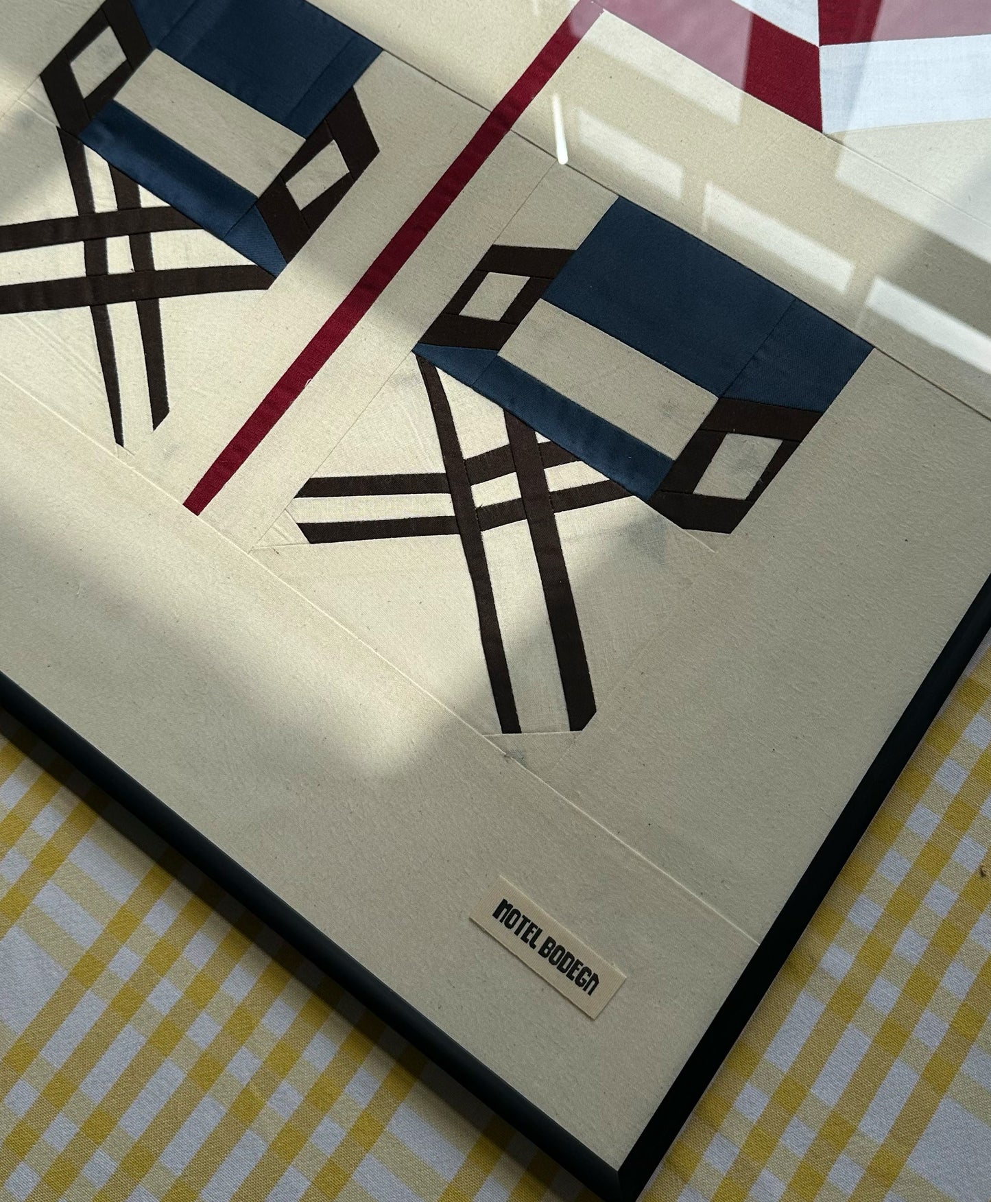 Beach Chairs Original Quilted Artwork in Frame