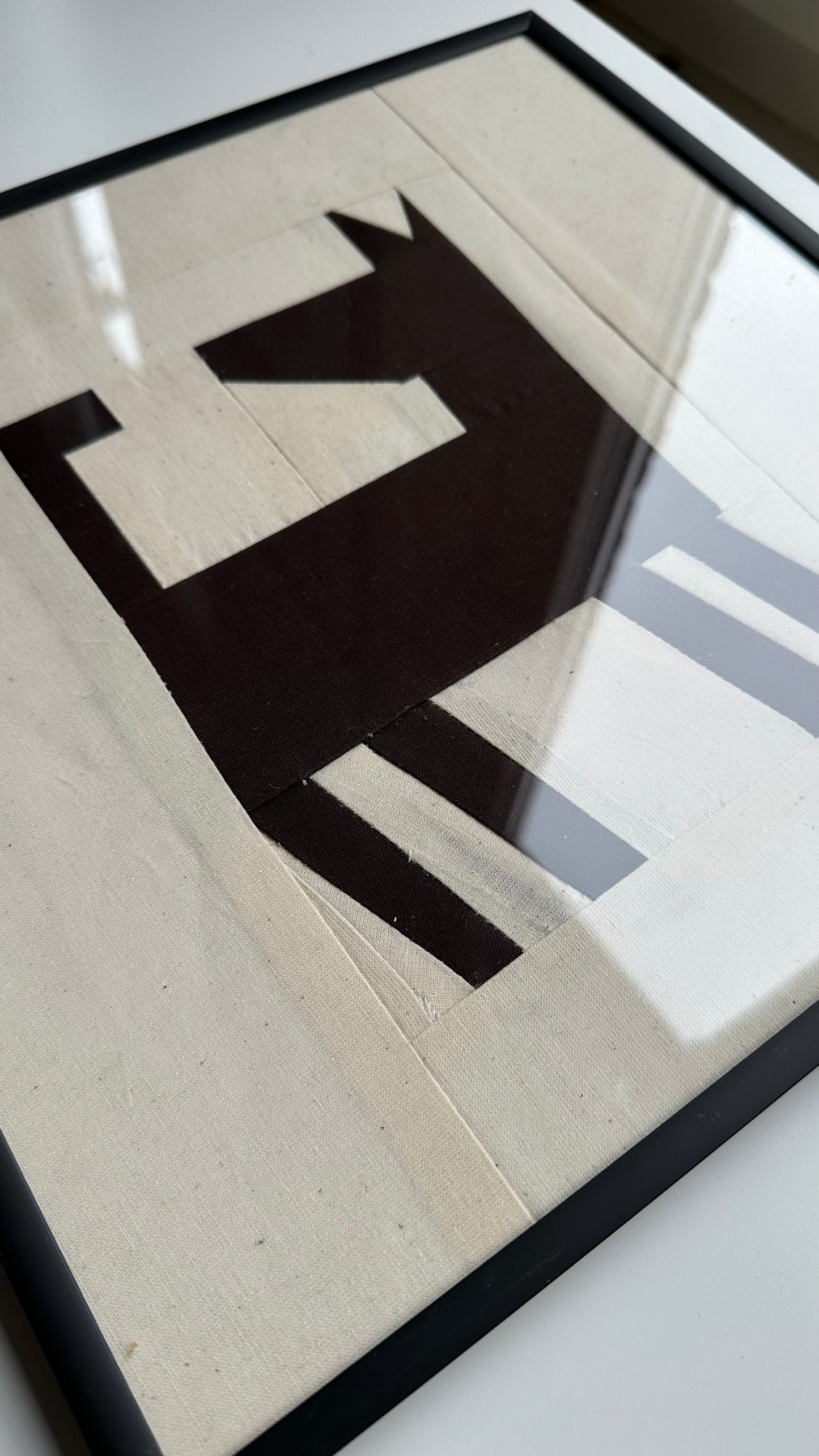 Dog 2 Original Quilted Artwork in Frame