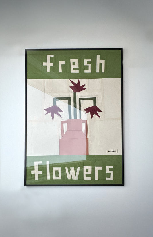 Fresh FlowersOriginal Quilted Artwork in Frame