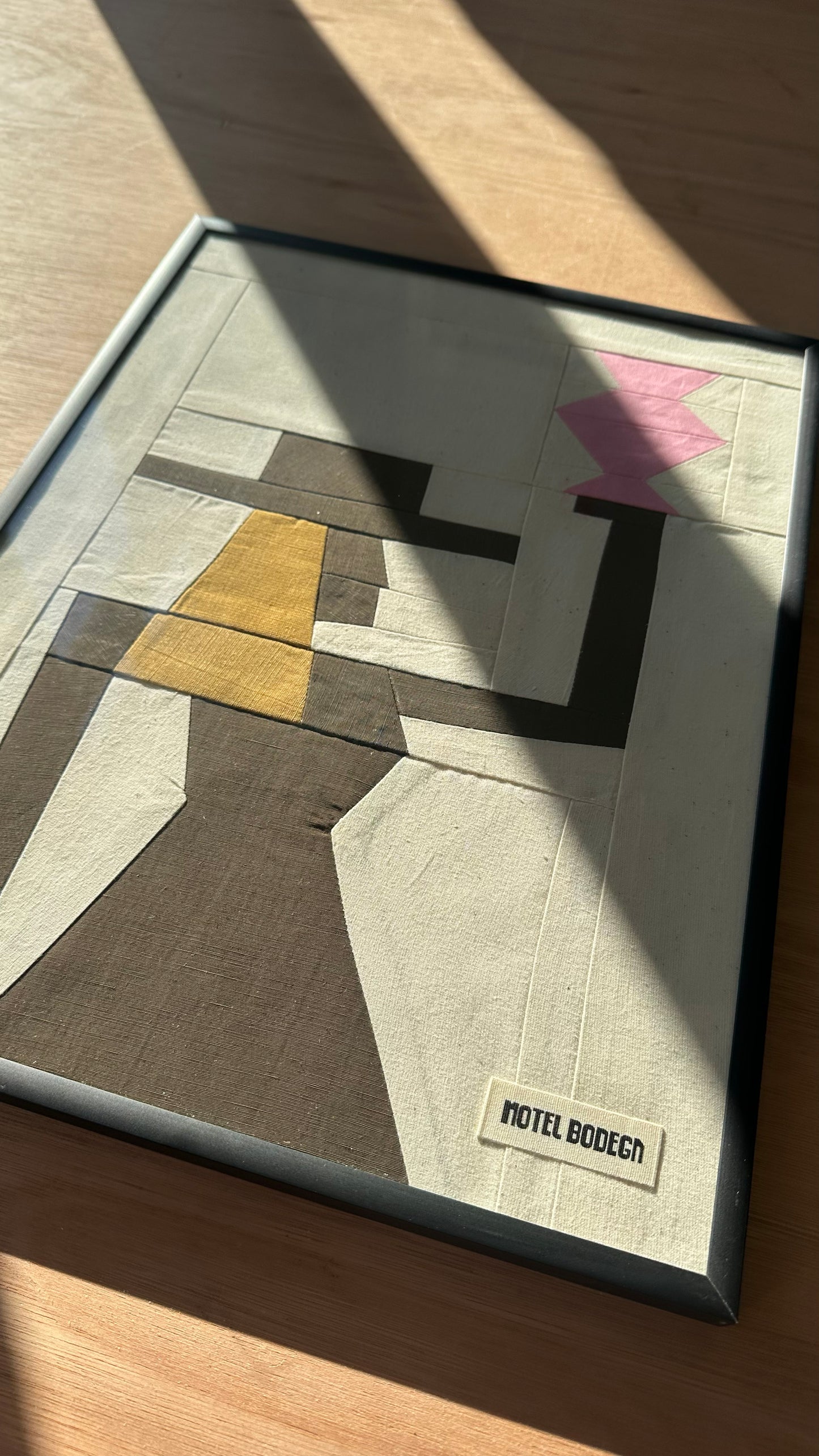 Woman with Vase Original Quilted Artwork in Frame