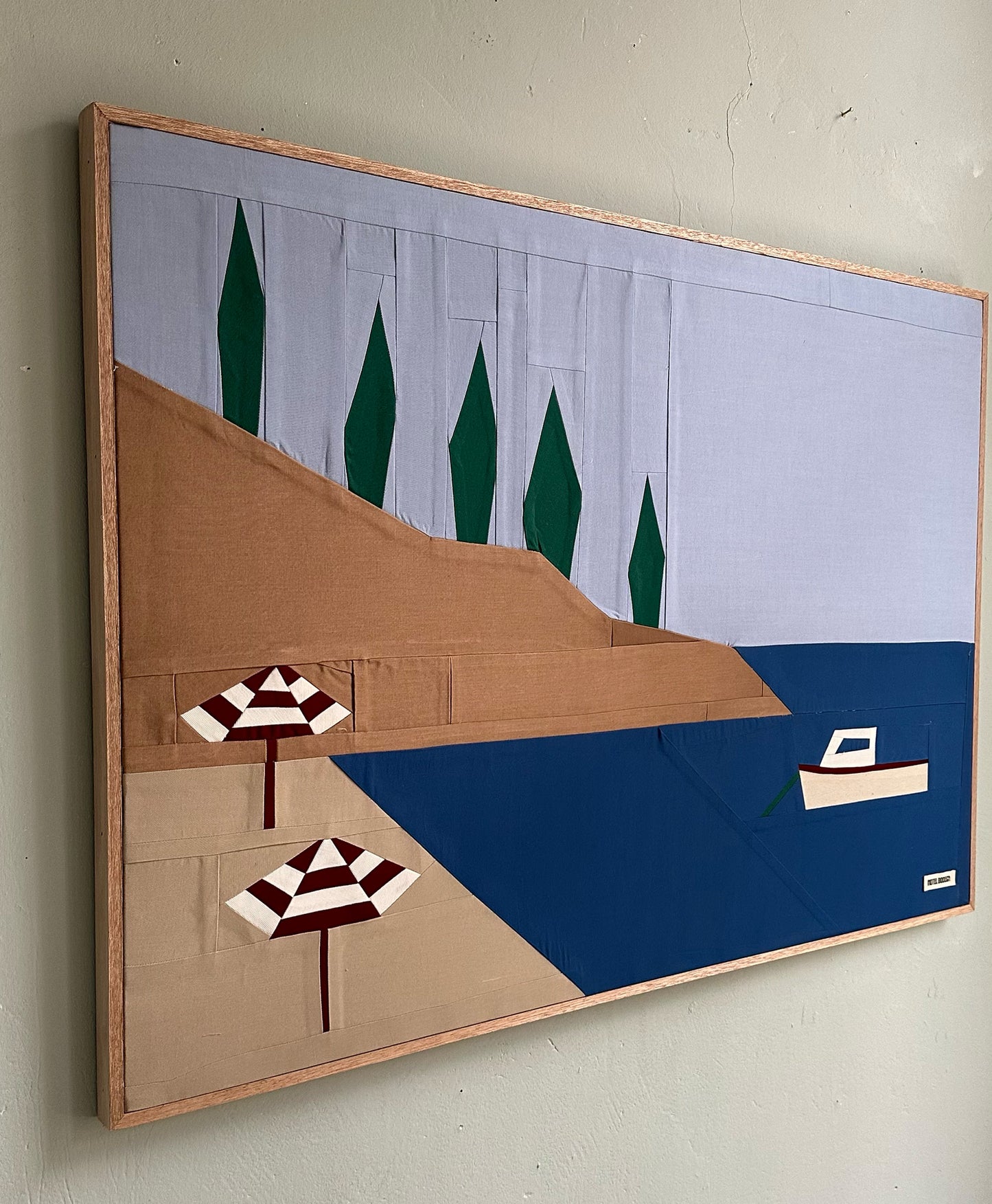 Marseille Seascape Hand Framed Original Quilted Artwork