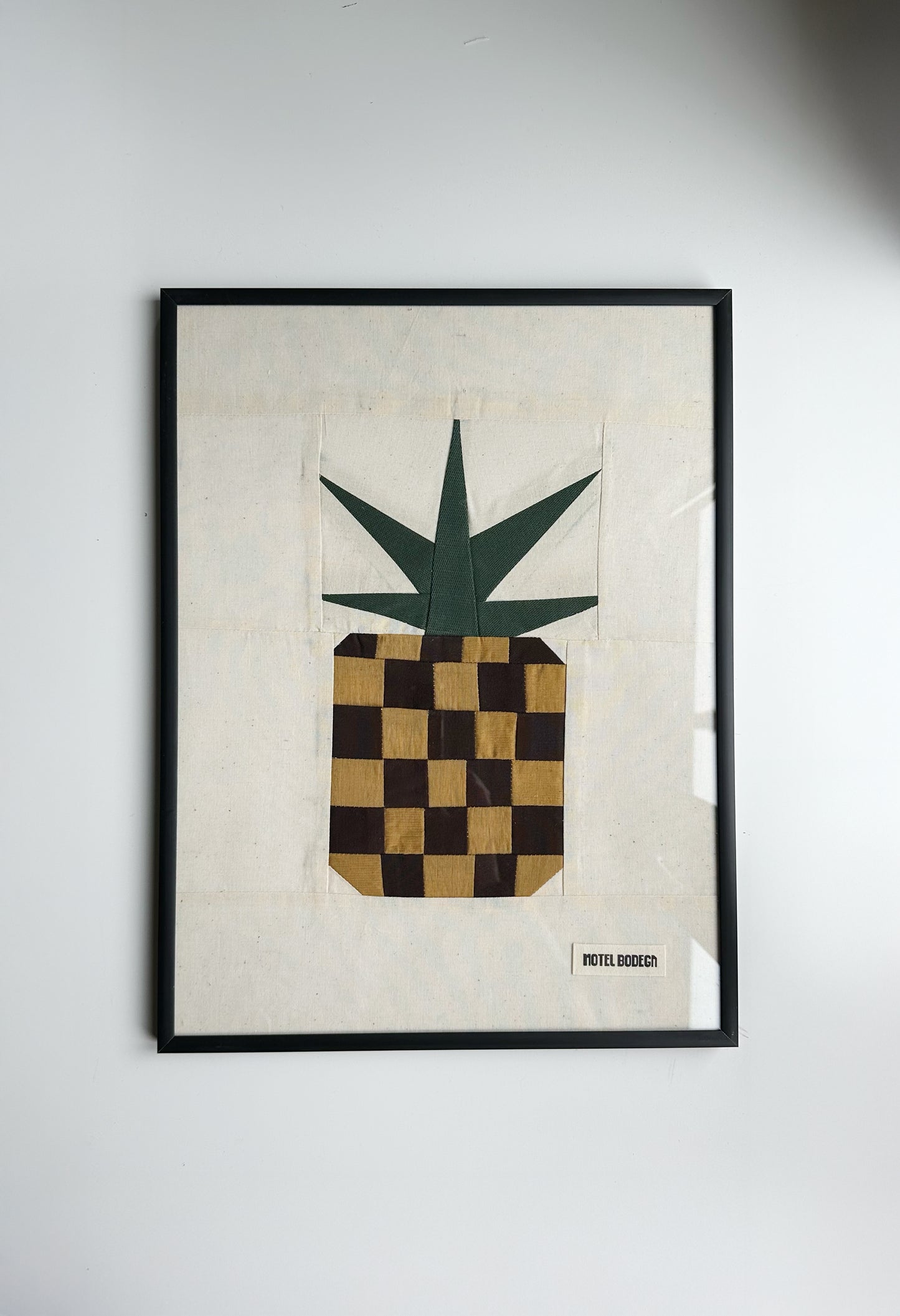 Pineapple 1 Original Quilted Artwork in Frame