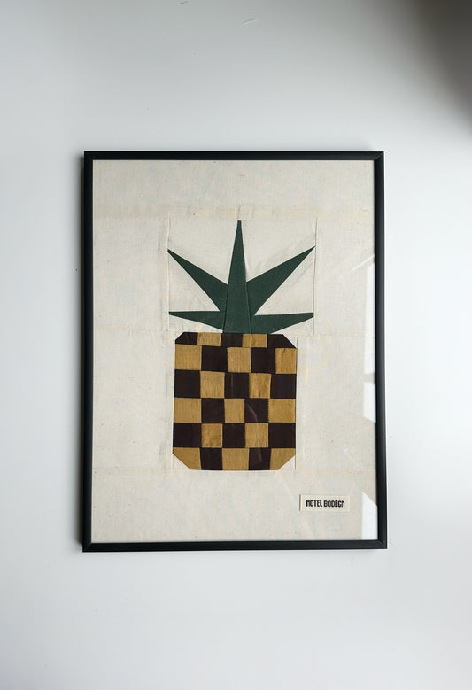 Pineapple 1 Original Quilted Artwork in Frame