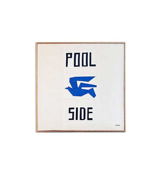 Poolside Original Quilted Artwork in Handmade Frame