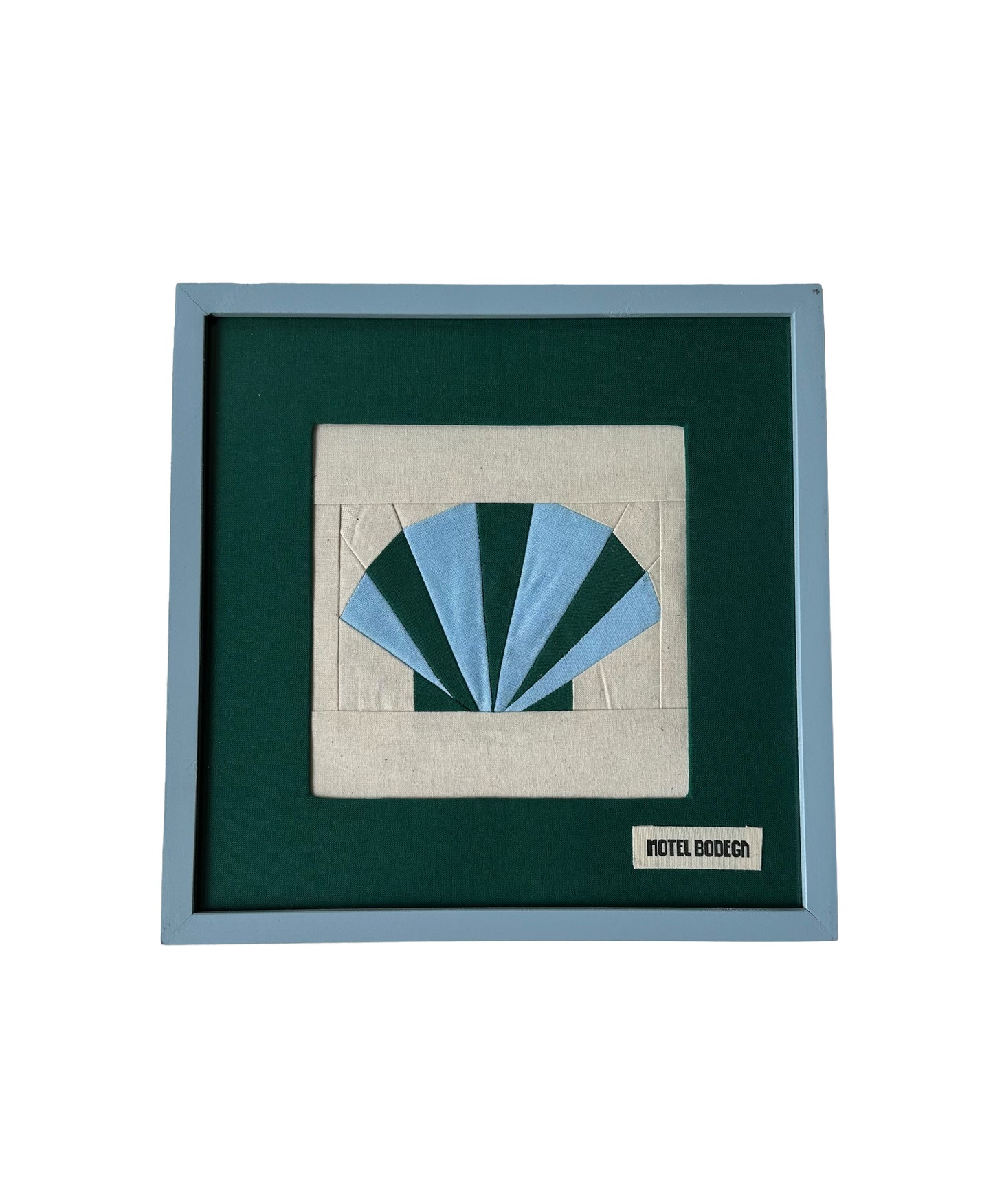 Shell Original Quilted Artwork in Frame: Green & Blue
