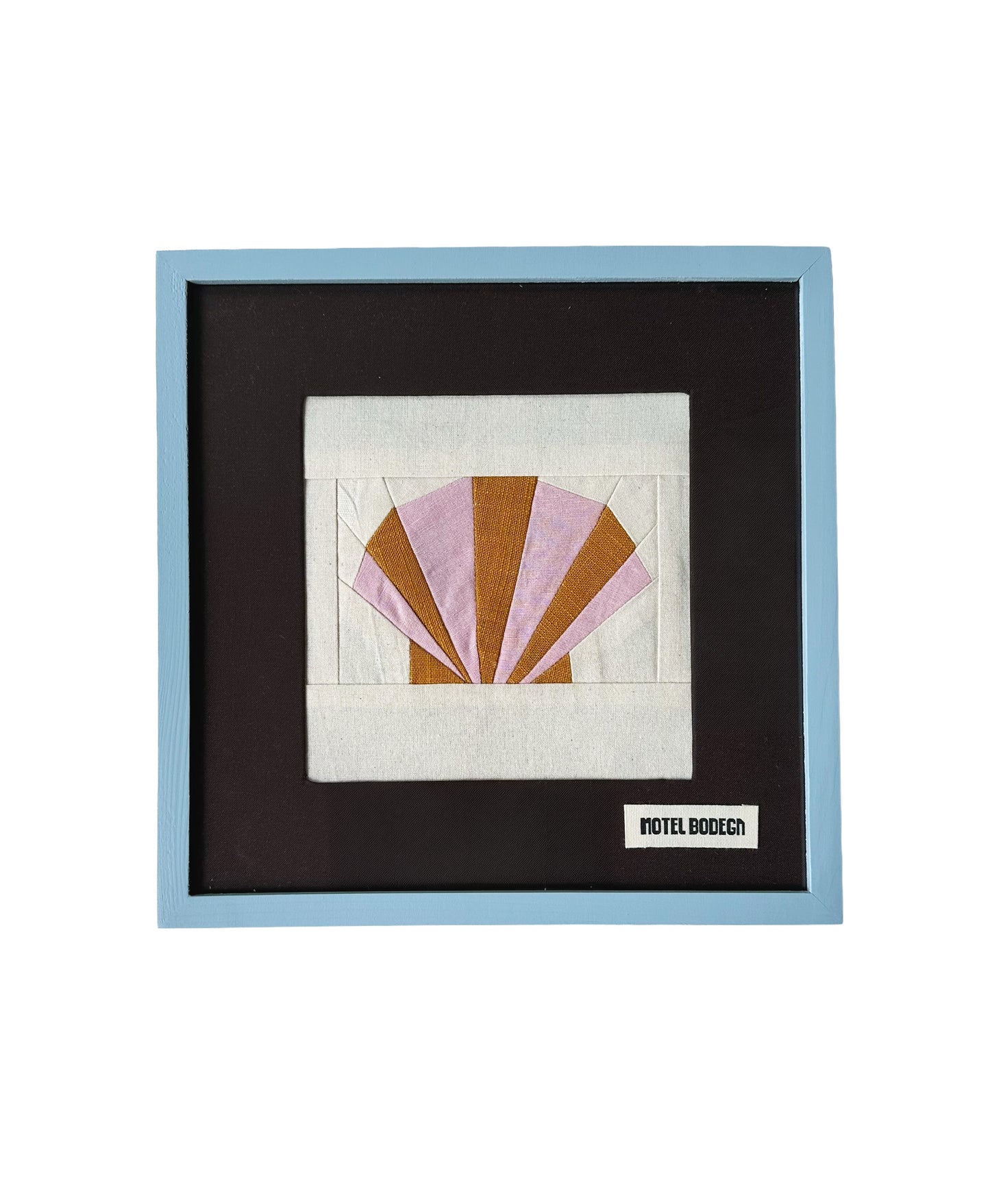 Shell Original Quilted Artwork in Frame: Yellow & Pink