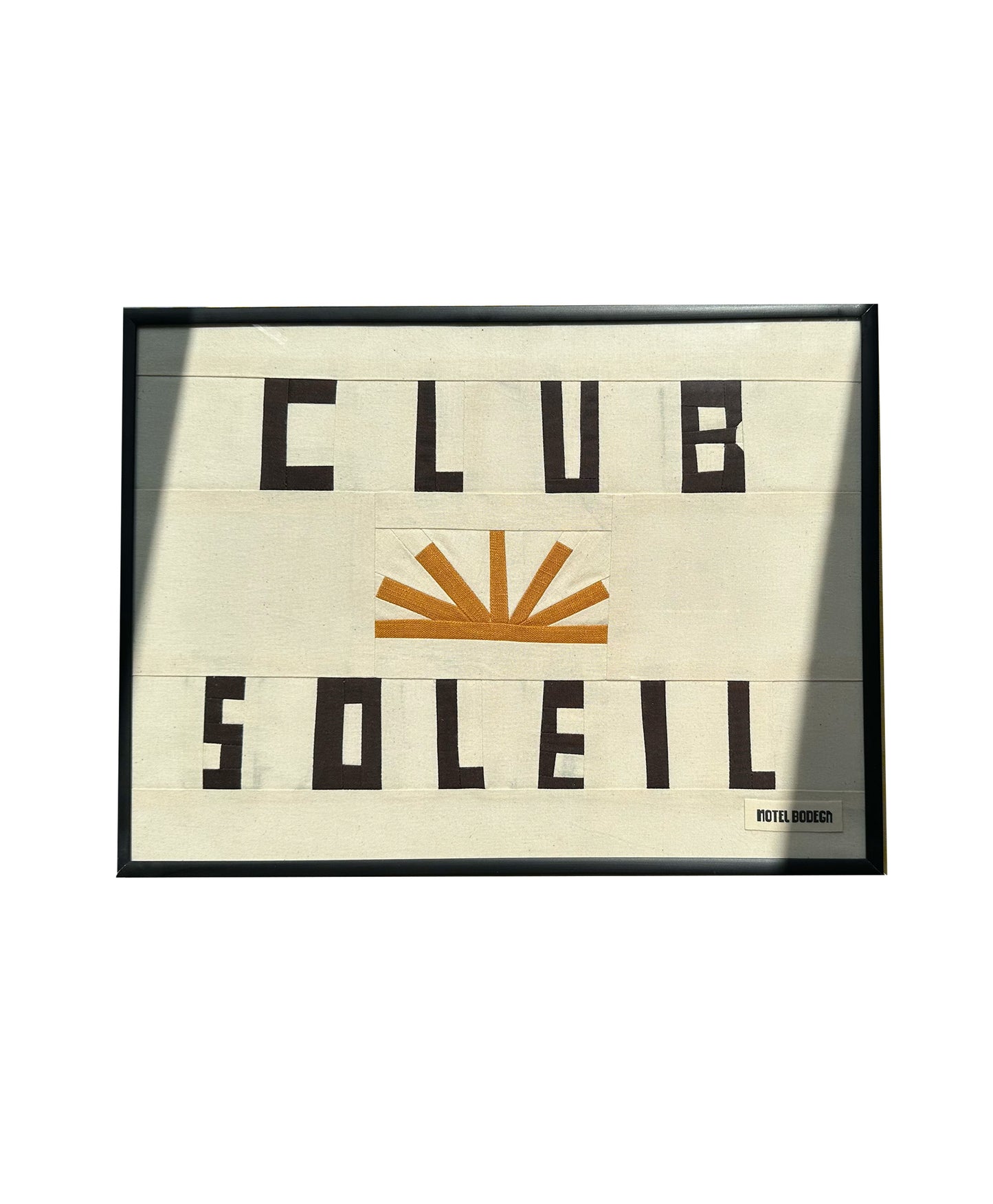 Club Soleil Original Quilted Artwork in Frame