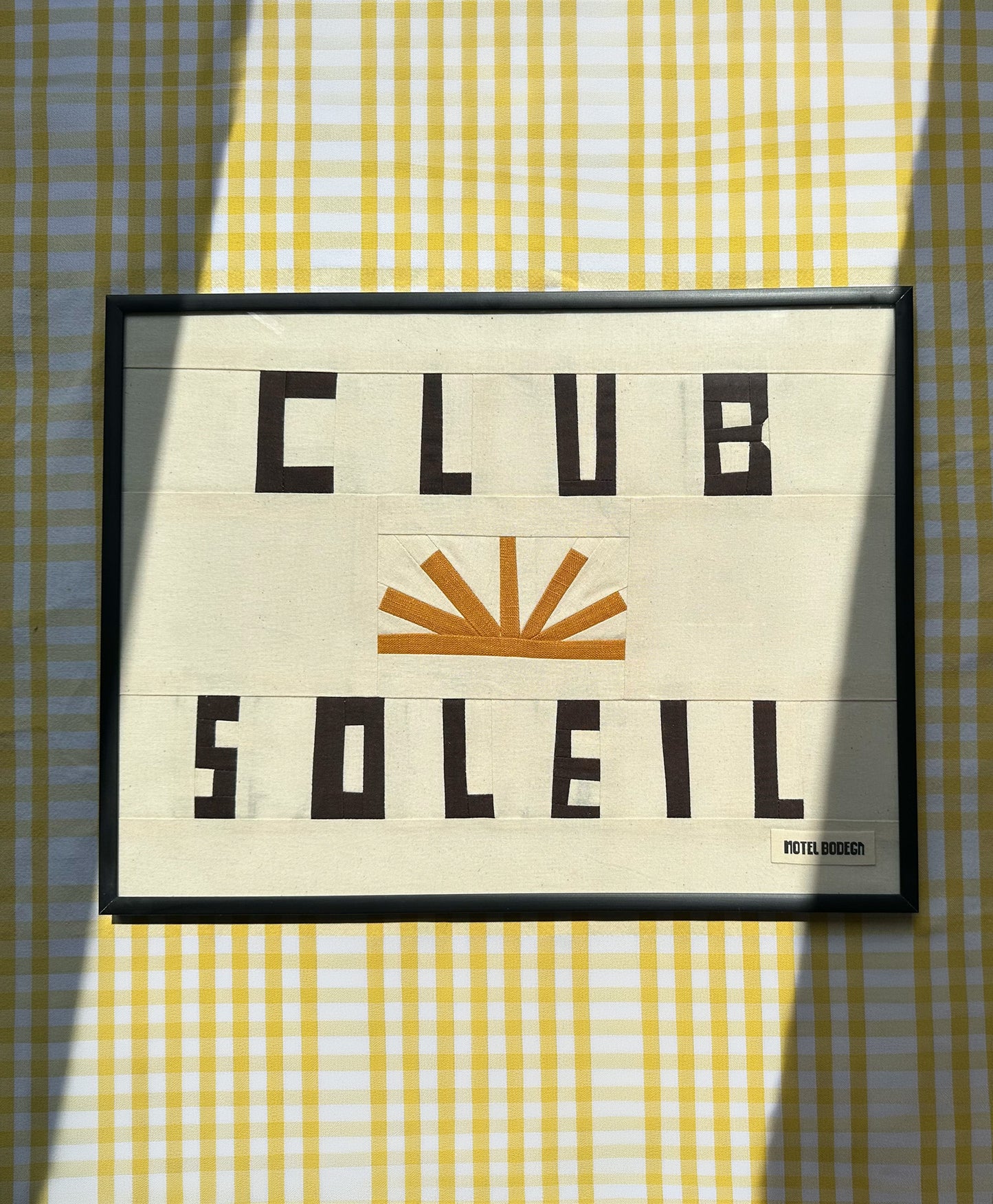 Club Soleil Original Quilted Artwork in Frame