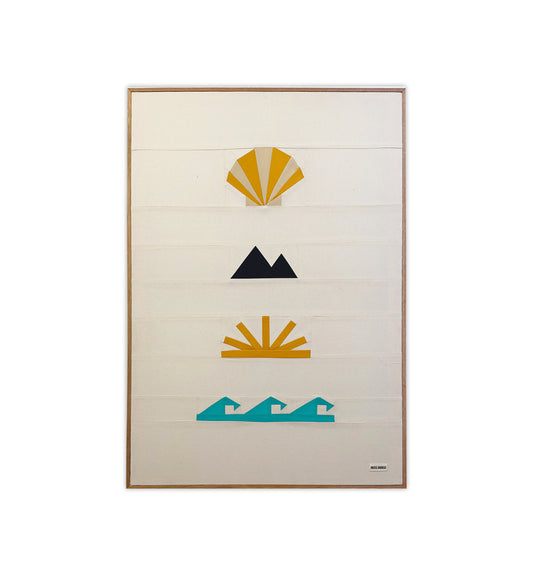 Beach Charms Original Quilted Artwork in Handmade Frame