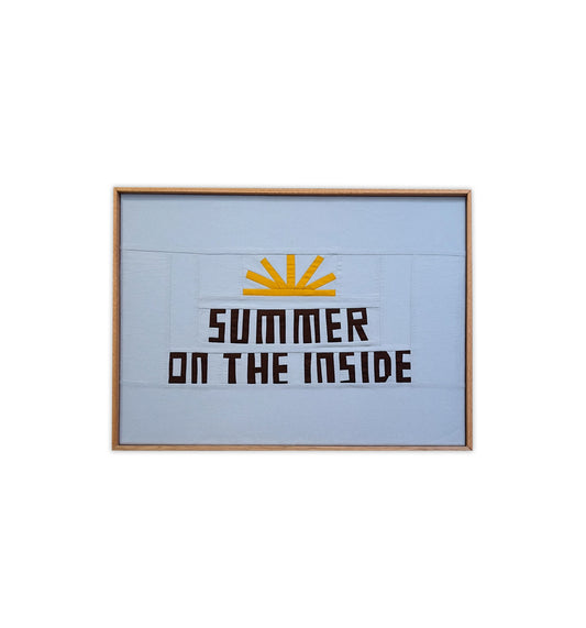 Summer On The Inside Original Quilted Artwork in Handmade Frame