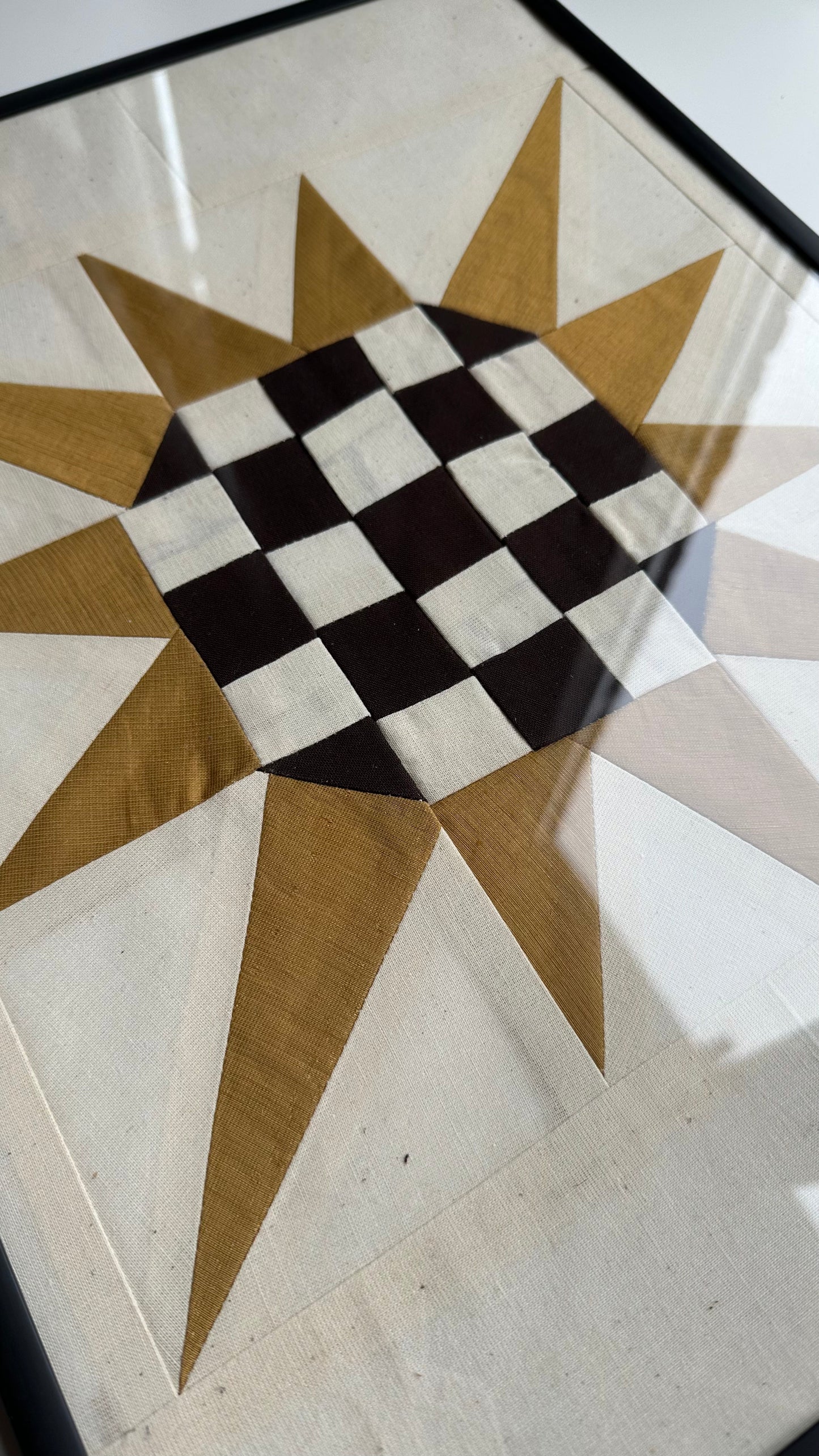 Sun 2 Original Quilted Artwork in Frame