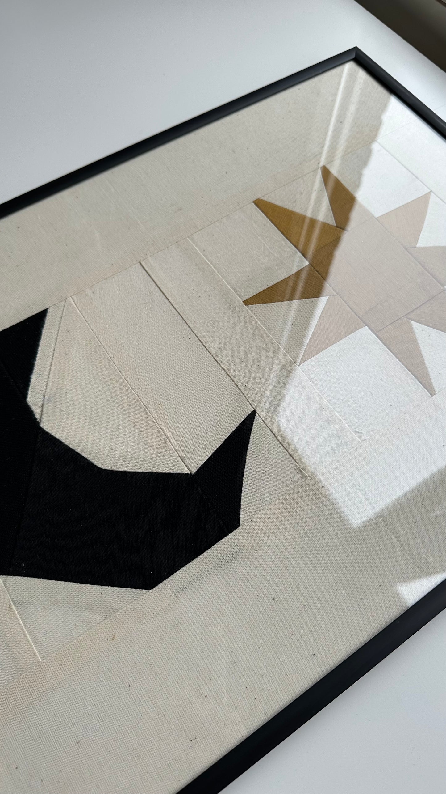 Star & Moon 1 Original Quilted Artwork in Frame