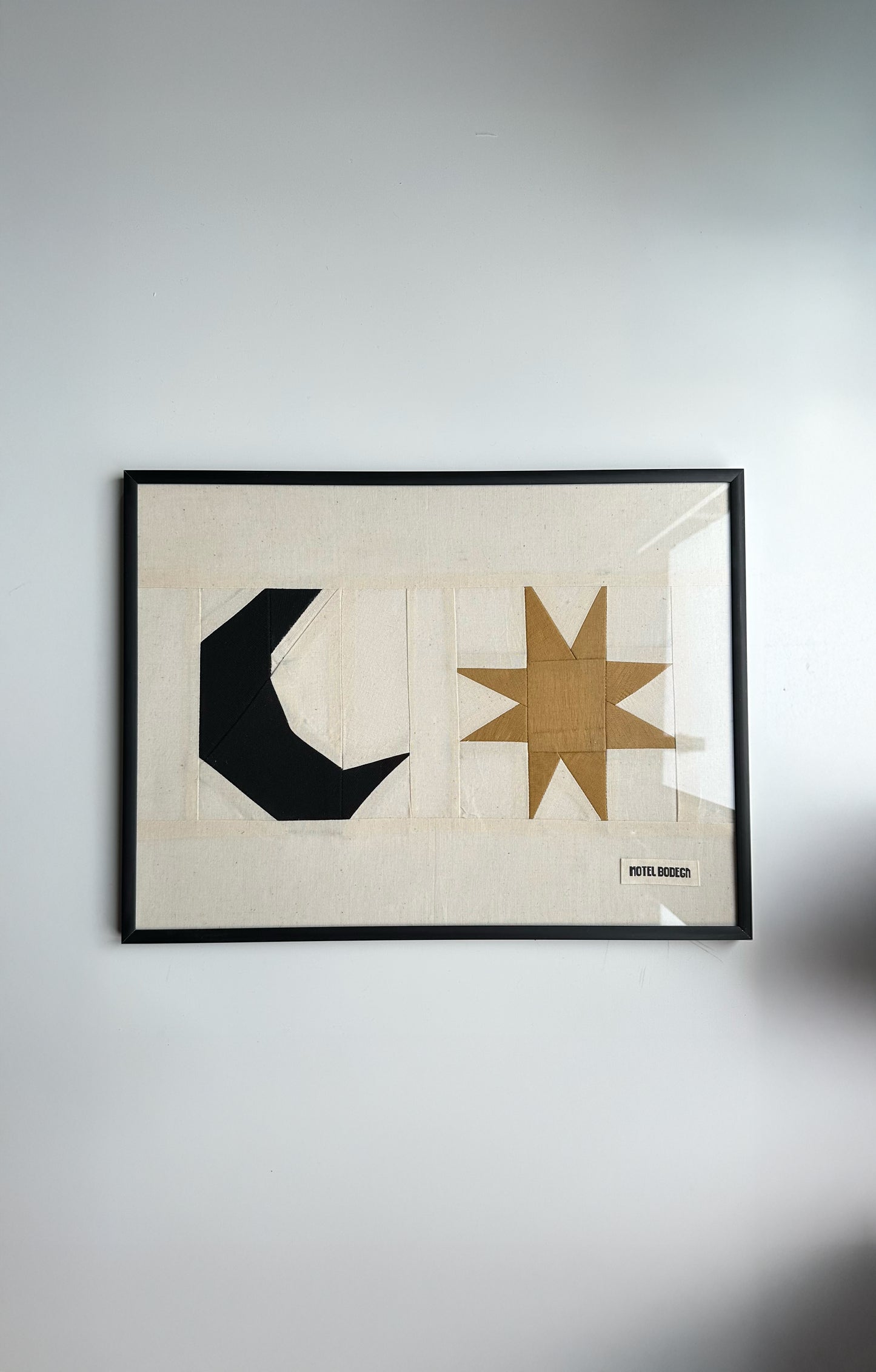 Star & Moon 1 Original Quilted Artwork in Frame