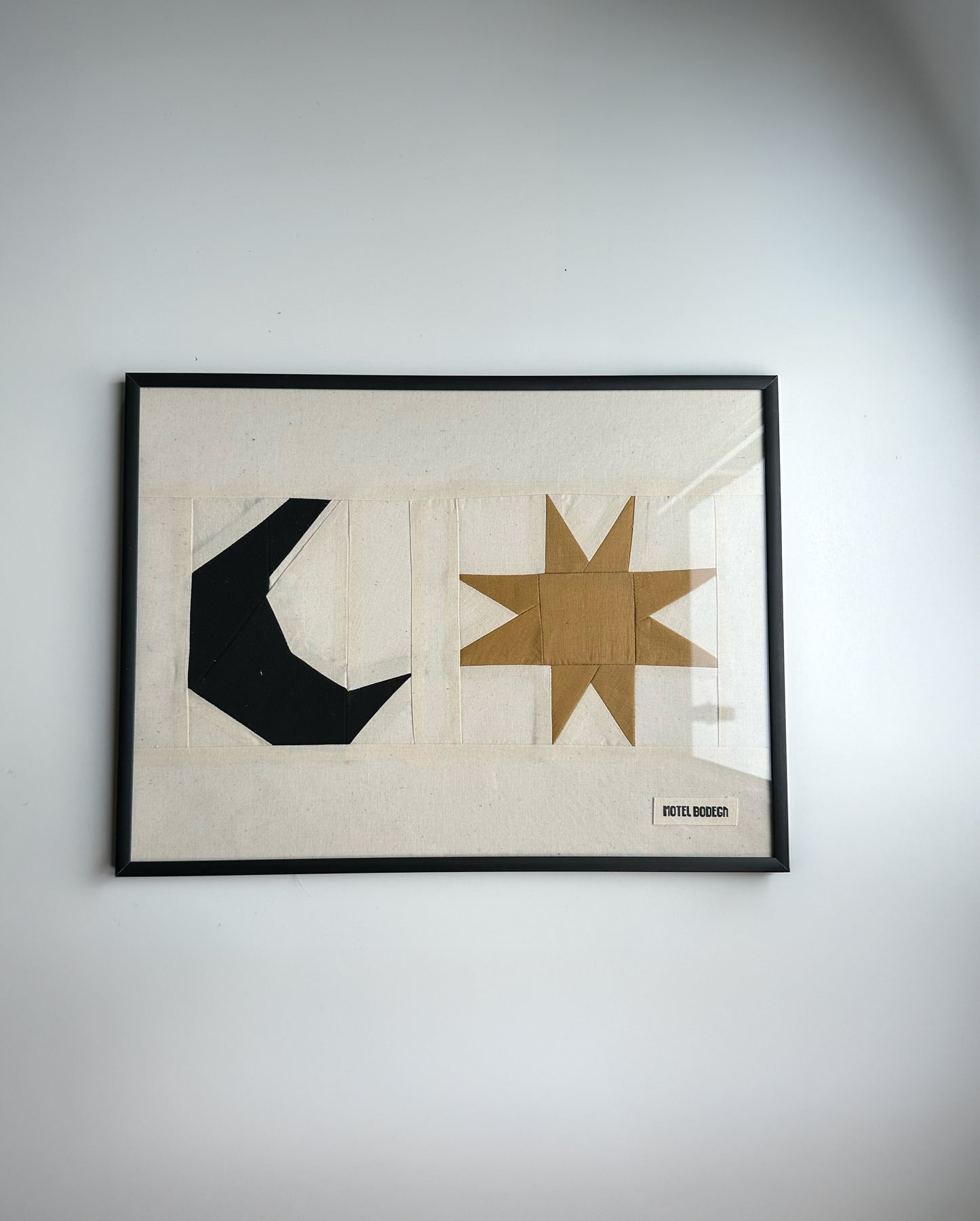 Star & Moon 2 Original Quilted Artwork in Frame