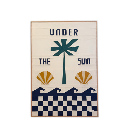 Under The Sun Original Quilted Artwork in Handmade Frame