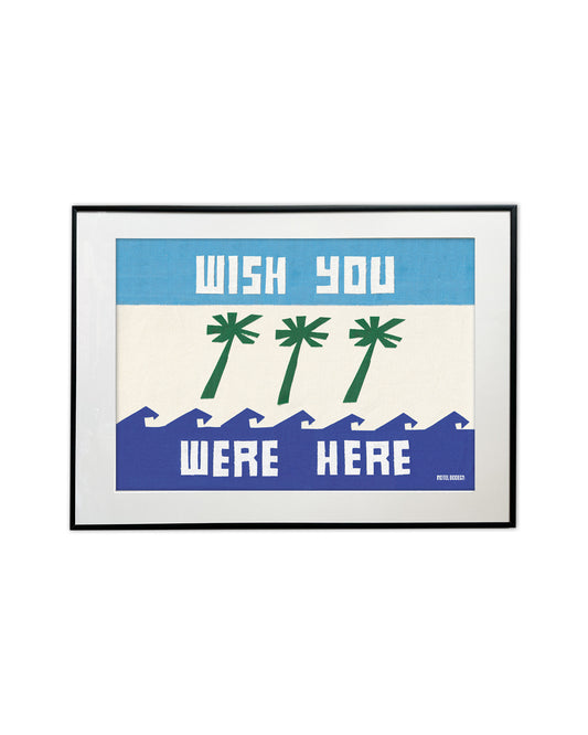 Wish You Were Here Collage Artwork in Frame